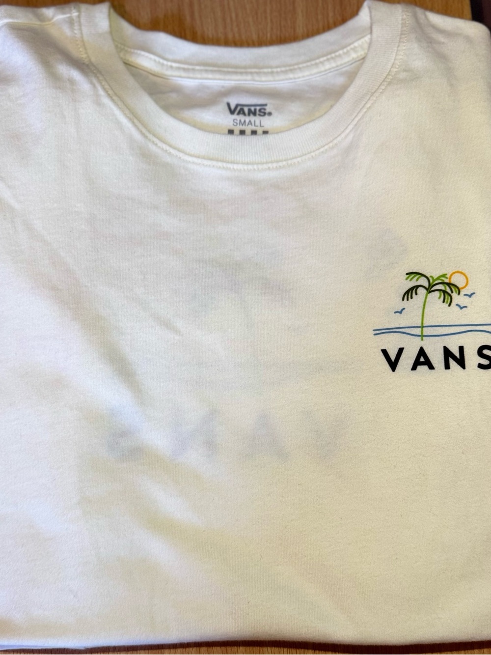 Vans White Short Sleeve Crew with Palm Graphic